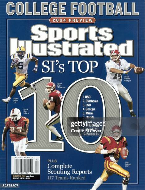 August 16, 2004 Sports Illustrated via Getty Images Cover: College Football: Season Preview: LSU Skyler Green vs Oklahoma during Sugar Bowl in New...