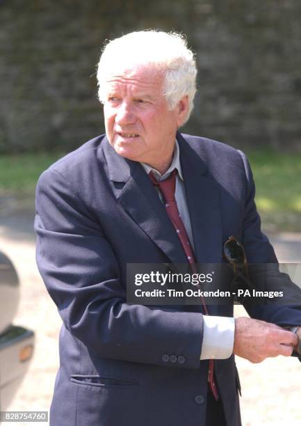 Journalist Tom Mangold arrives at St Mary's Church in Longworth, Oxfordshire for the funeral of Government weapons expert Dr David Kelly. The private...