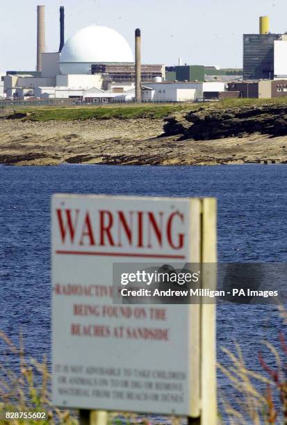 Warning sign on Sanside beach near Dounreay nuclear power station in Scotland. An environmental watchdog could recommend prosecuting the operator of...