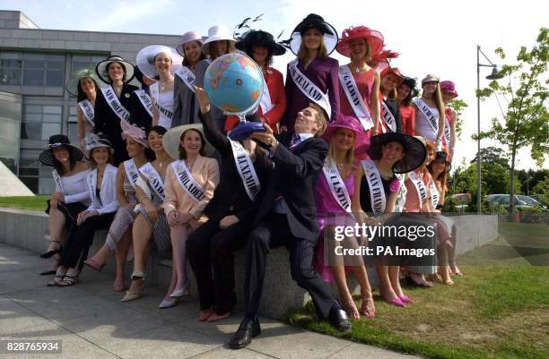 The 26 Roses of Tralee and Ryan Tubridy, who will host the live broadcast on RTE of the selection next week, during a photo call in Dublin, Ireland....