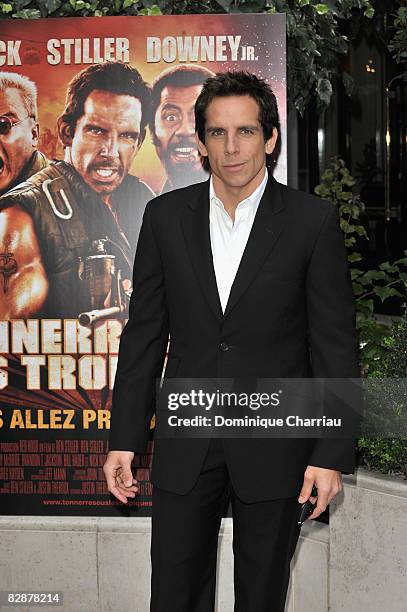 Ben Stiller poses at the press conference for the movie "Tropic Thunder" at the hotel Georges V on September 18 Paris France