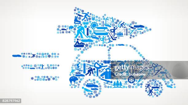 delivering christmas tree winter sports fun - christmas bunting stock illustrations