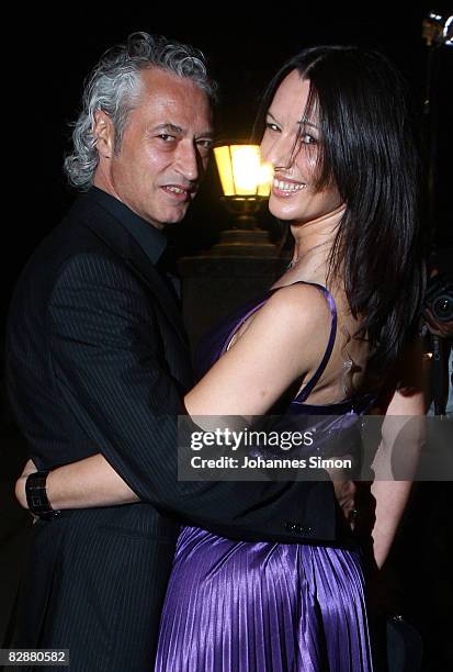 Anja Lukaseder and Richard Karl attend the 'Fabulous Celebration' at Nymphenburg Castle on September 18, 2008 in Munich, Germany. French champagne...