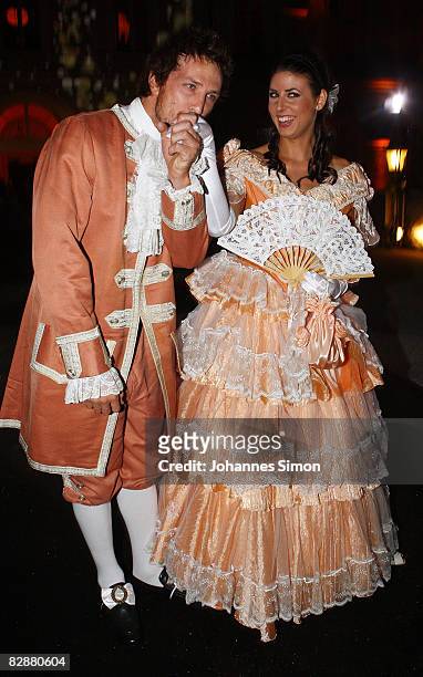 Presenter Natascha Berg and friend attend the 'Fabulous Celebration' at Nymphenburg Castle on September 18, 2008 in Munich, Germany. French champagne...