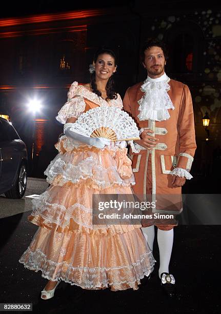 Presenter Natascha Berg and friend attend the 'Fabulous Celebration' at Nymphenburg Castle on September 18, 2008 in Munich, Germany. French champagne...