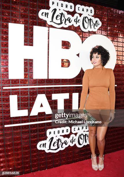 Singer Raquel Sofia attends HBO Latino x Pedro Capo: En Letra de Otro at La Marina Restaurant Bar Beach Lounge on August 9, 2017 in New York City.