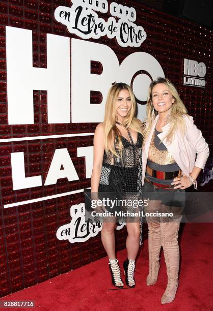 Singers Kim Viera and Fey attend HBO Latino x Pedro Capo: En Letra de Otro at La Marina Restaurant Bar Beach Lounge on August 9, 2017 in New York...