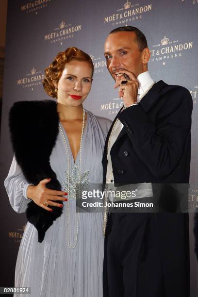 Hubertus Regout and Candy Kern attend the "Fabulous Celebration" at Nymphenburg Castle on September 18, 2008 in Munich, Germany. French champagne...