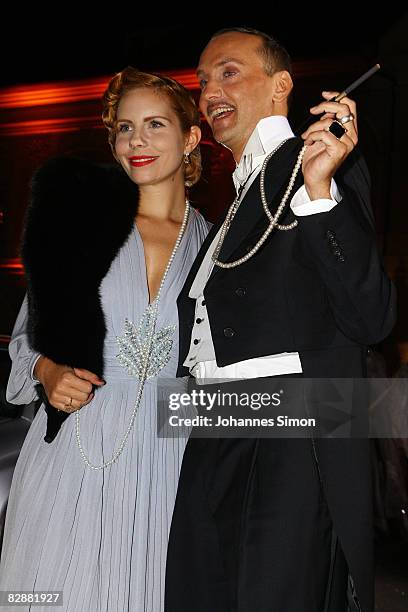 Hubertus Regout and Candy Kern attend the "Fabulous Celebration" at Nymphenburg Castle on September 18, 2008 in Munich, Germany. French champagne...