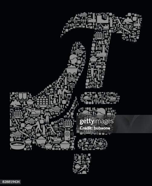 holding hammer mining industry vector icon background - blacksmith stock illustrations