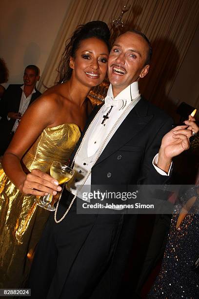 Hubertus Regout and Andrea Kempter attend the "Fabulous Celebration" at Nymphenburg Castle on September 18, 2008 in Munich, Germany. French champagne...