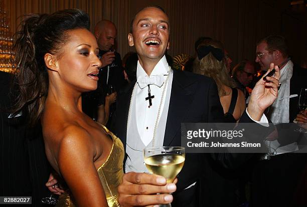Hubertus Regout and Andrea Kempter attend the "Fabulous Celebration" at Nymphenburg Castle on September 18, 2008 in Munich, Germany. French champagne...
