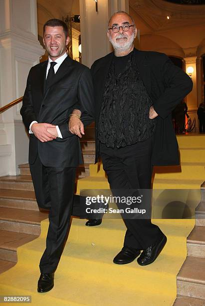 Hair stylist Udo Walz and partner Carsten Thamm attend the Dreamball2008 charity gala in the Martin-Gropius building on September 18, 2008 in Berlin,...