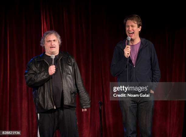 Artie Lange and Pete Holmes perform during HBO's "Crashing Comedy Night With Pete Holmes & Friends" to mark the season one home entertainment release...