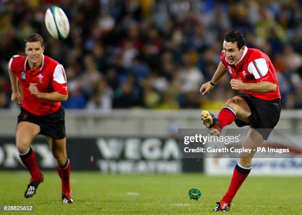 Wales' Stephen Jones during their World Cup pool D match at the Camberra Stadium, Canberra. NO MOBILE PHONE USE. INTERNET SITES MAY ONLY USE ONE...