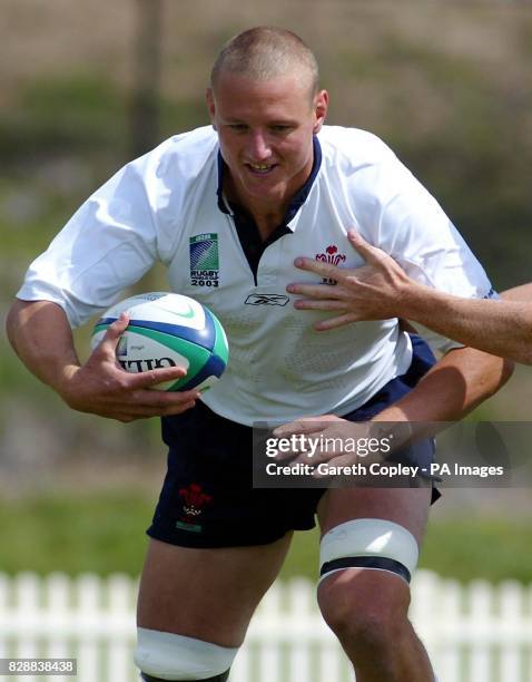 Wales's Brent Cockbain during training at the Canberra Raiders training fields, ahead of their Rugby Union World Cup pool match against Italy at The...