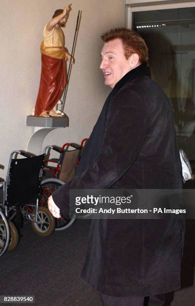 Sir Paul McCartney's brother Mike McGear arrives at St John & Elizabeth hospital in St Johns Wood, north London to visit new parents Paul and Heather...
