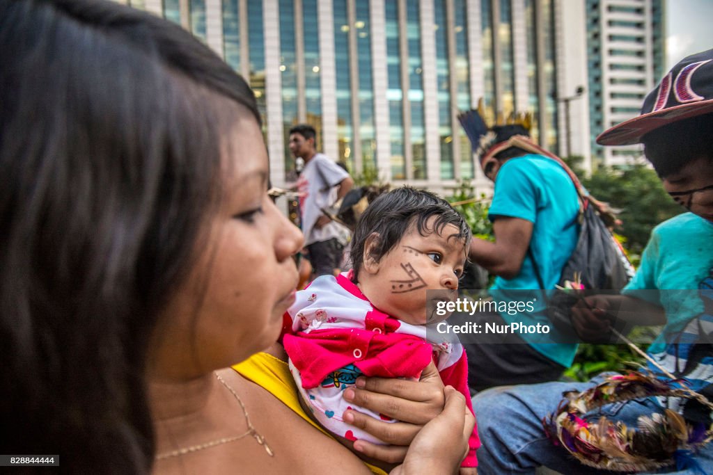 Indian Protest In Sao Paulo