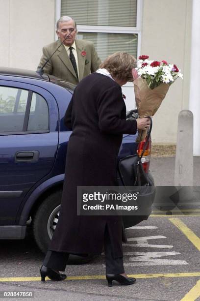 Parents of Sophie, Countess of Wessex, Christopher and Mary Rhys-Jones, arrive at Frimley Park Hospital, Camberley, Surrey, where the Countess gave...