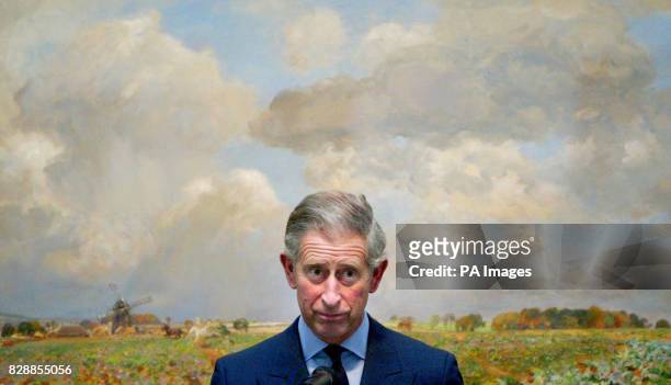 Britain's Prince of Wales listens to speeches before launching "Local Sourcing: Opening the Door for Small Business"at the Royal Academy of Arts in...
