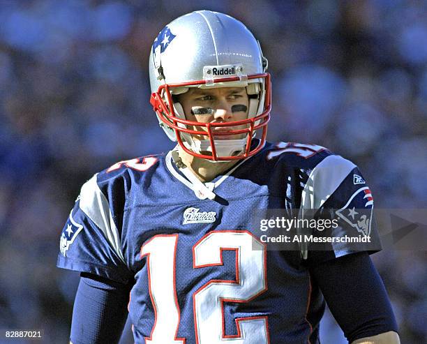 New England Patriots quarterback Tom Brady against the New York Jets during an NFL wild card playoff game Jan. 7, 2007 in Foxborough. The Pats won 37...