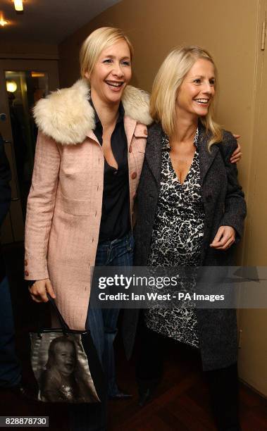 Presentes Tania Bryer and Ulrika Jonsson, who is four months pregnant arrive at the launch party for Harry's Of London at Harvey Nichols in central...