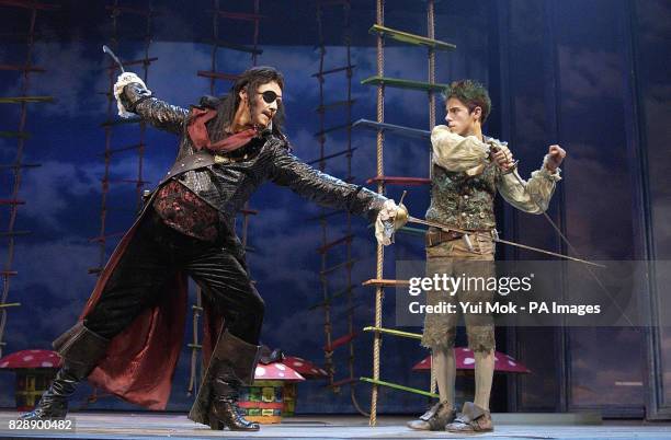 Actors Anthony Head and Jack Blumenau during a photocall for Peter Pan at the Savoy Theatre in central London. Anthony stars as Captain Hook in the...
