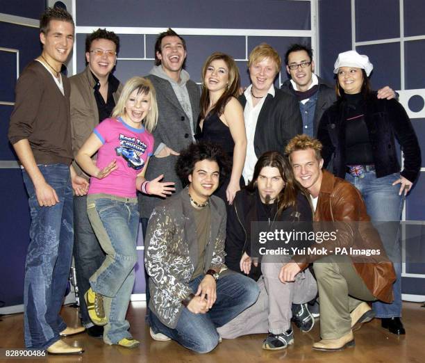 Pop Idol winners from 11 countries pose for photographers during a photocall to announce the forthcoming show ITV's 'World Idol', from left to right;...