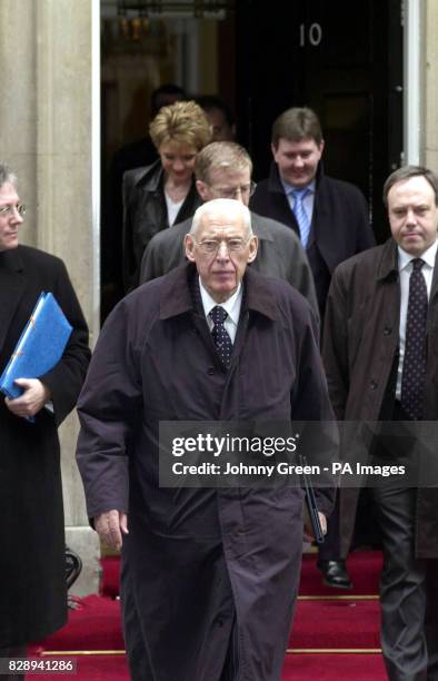 The leader of the Democratic Unionist Party, Ian Paisley, leaves No.10 Downing Street in central London, following a meeting with Prime Minister Tony...