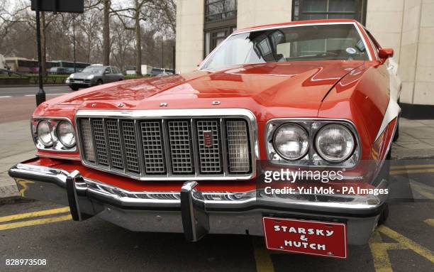 An original Ford Torino during a photocall at The Dorchester Hotel on Park Lane in London, ahead of the film premiere of 'Starsky and Hutch' at...