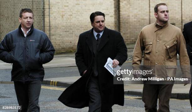 British National Party leader, Nick Griffin, outside Strathclyde Police station in Glasgow, after Kriss Donald was abducted and killed last week....