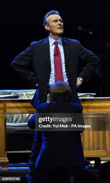 Comedian David Walliams and actor Anthony Head perform a sketch from Little Britain during The Cream Of British Comedy night at the Royal Albert Hall...