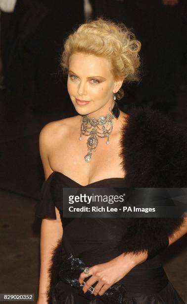 South-African actress Charlize Theron arrives for the Costume Institute Gala celebrating Dangerous Liasons: Fashion & Furniture in the 18th Century...