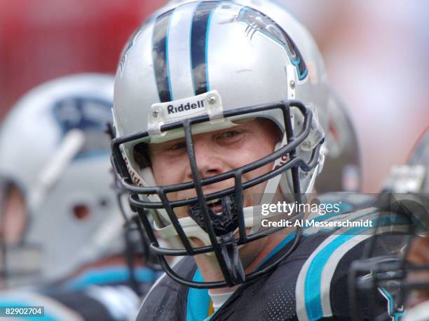 Carolina Panthers center Jeff Mitchell sets to block against the Tampa Bay Buccaneers November 6, 2005 in Tampa. The Panthers defeated the Bucs 34 -...