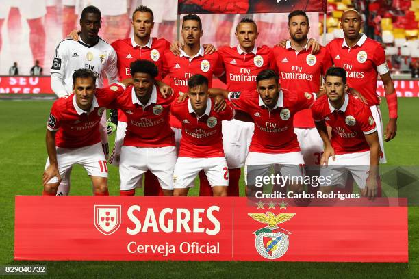 Benfica initial team during the match between SL Benfica and SC Braga for the fruit round of the Portuguese Primeira Liga at Estadio da Luz on Agust...