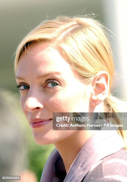 Actress Uma Thurman during a photocall for her latest film Kill Bill Vol 2, held at the Riveria Terrace in the Palias du Festival during the 57th...
