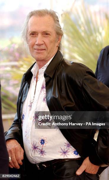 Actor David Carradine during a photocall for their latest film Kill Bill Vol 2, held at the Riveria Terrace in the Palias du Festival during the 57th...