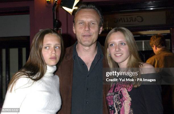 Actor Anthony Head arrives with his daughters at the Apollo in Hammersmith, west London, for Jack Dee - Live at the Apollo. The show, which is filmed...