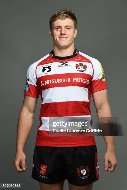 Ollie Thorley of Gloucester Rugby poses for a portrait during the Gloucester Rugby squad photo call for the 2017-2018 Aviva Premiership Rugby season...