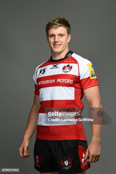 Ollie Thorley of Gloucester Rugby poses for a portrait during the Gloucester Rugby squad photo call for the 2017-2018 Aviva Premiership Rugby season...