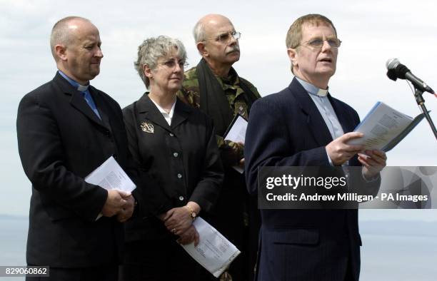 Local minister Rev Martin Forres, Church of Scotland Moderator Dr Alison Elliot, Chaplain General Reverend David Wilkes and Reverend Roddy McNidder...