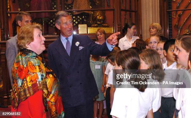 The Prince of Wales with actress and singer Patricia Routledge after she rehearsed with the London Symphony Orchestra, as Windsor Castle rang to the...