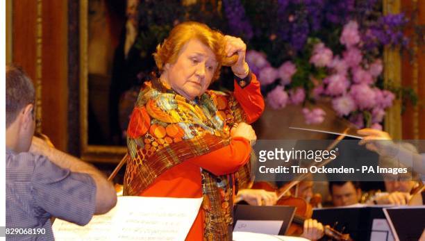 Actress and singer Patricia Routledge rehearses with the London Symphony Orchestra, as Windsor Castle rang to the sound of show songs as one of...