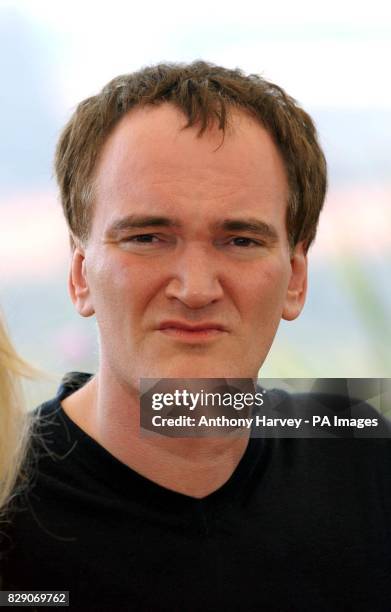 Director Quentin Tarantino during a photocall for his latest film Kill Bill Vol 2, held at the Riveria Terrace in the Palias du Festival during the...