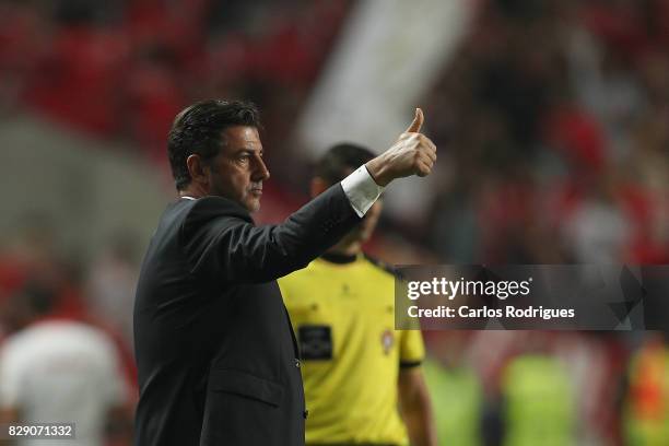 Benfica's coach Rui Vitoria from Portugal during the match between SL Benfica and SC Braga for the fruit round of the Portuguese Primeira Liga at...