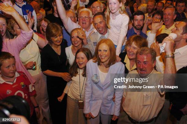 Independent candidate Kathy Sinnott celebrates her European election success at Neptune Stadium in Cork, Ireland. She received around 89,000 first...