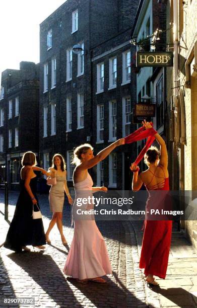 Cambridge University students Helen Skidmore from Lichfield, Staffs , Anna Stephenson from Bournemouth, , Kirsten Barker from Leicester and Lizzie...