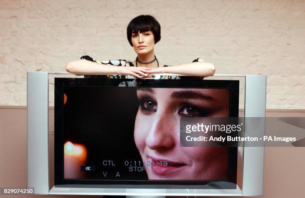 Supermodel Erin O' Connor during a photocall to launch the latest Sony Plasma and LCD flatscreen TV, equipped with WEGA Engine picture enhancement...
