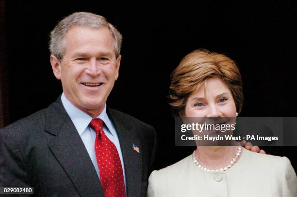 President George Bush and his wife Laura, arrive at Dromoland Castle, County Clare on their visit to Ireland, where they were greted by Irish Prime...
