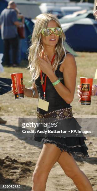 Actress Sienna Miller during the Glastonbury Festival, held at Worthy Farm in Pilton, Somerset.